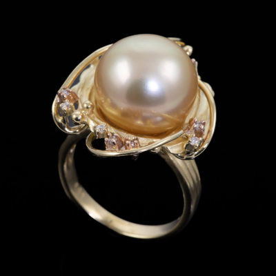 13.7mm South Sea Pearl and Diamond Ring - 4