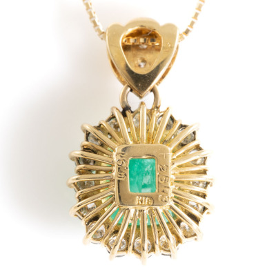 2.60ct Emerald and Diamond Pendant - 5