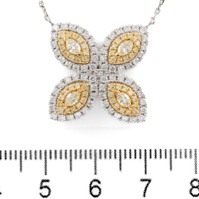 Yellow & white Diamond Dress Pendant - 2