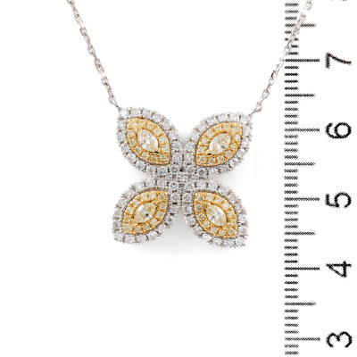 Yellow & white Diamond Dress Pendant - 3