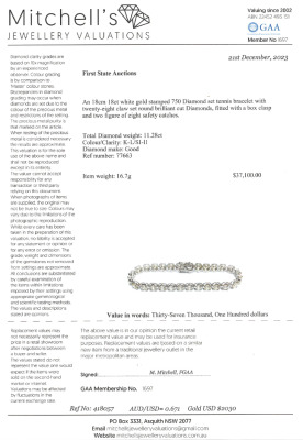 11.28ct Diamond Tennis Bracelet - 4