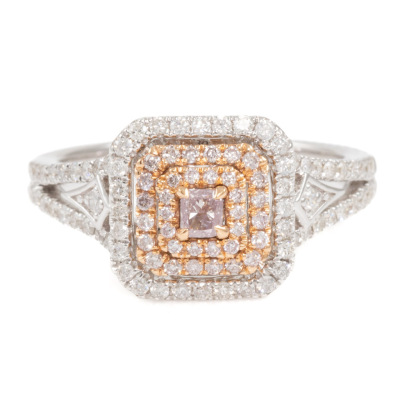 Pink and white Diamond Dress Ring