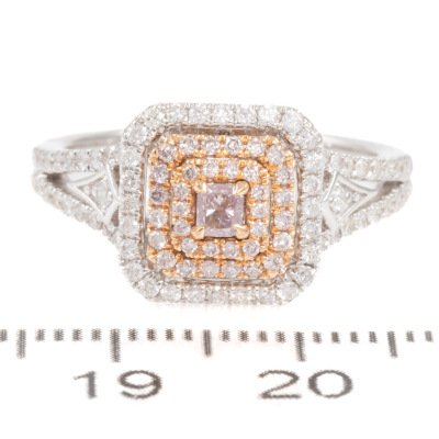 Pink and white Diamond Dress Ring - 2