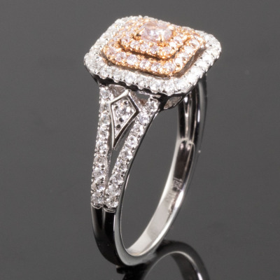 Pink and white Diamond Dress Ring - 5