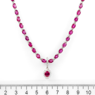20.00ct Ruby and Diamond Necklace - 2