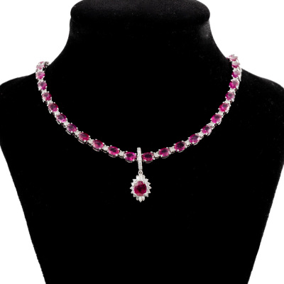 20.00ct Ruby and Diamond Necklace - 6