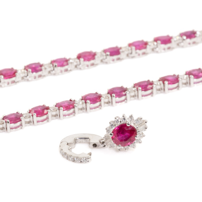 20.00ct Ruby and Diamond Necklace - 9