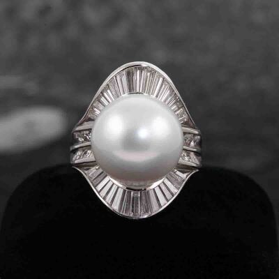15.2mm Pearl and Diamond Ring - 8