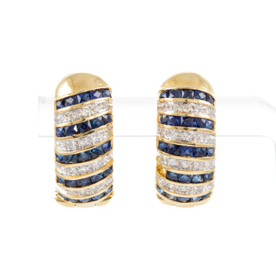 2.45ct Sapphire and Diamond Earrings