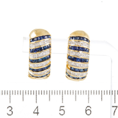 2.45ct Sapphire and Diamond Earrings - 2