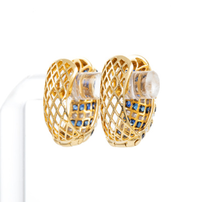 2.45ct Sapphire and Diamond Earrings - 4