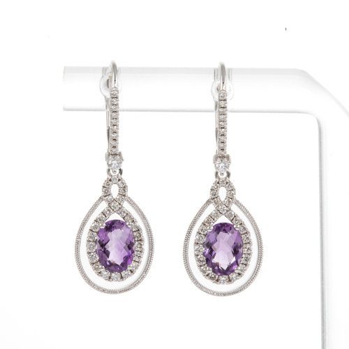 1.53ct Amethyst and Diamond Earrings