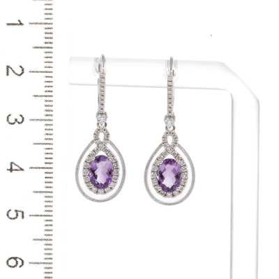 1.53ct Amethyst and Diamond Earrings - 3