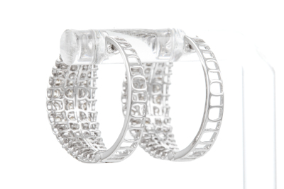 2.01ct Diamond Hoop Earrings - 2