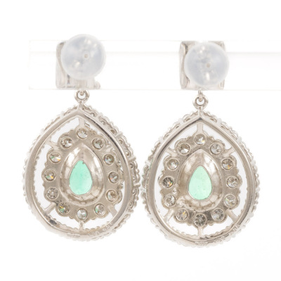 2.70ct Emerald and Diamond Earrings - 3