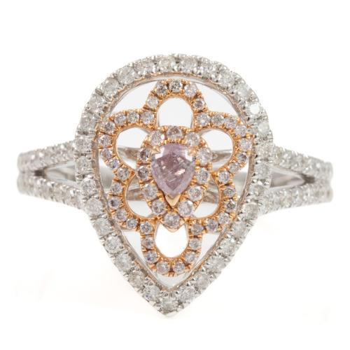 Pink & White Diamond Dress Ring