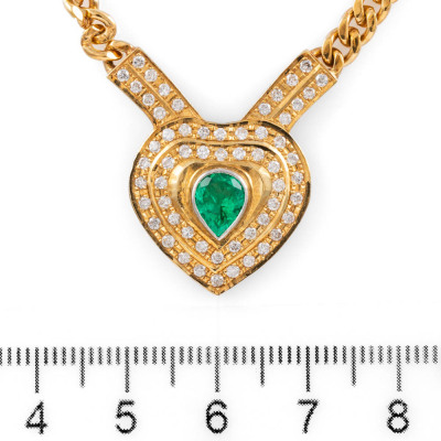 0.61ct Emerald and Diamond Necklace - 2