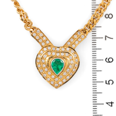 0.61ct Emerald and Diamond Necklace - 3