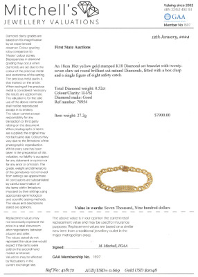 0.52ct Diamond Gold Bracelet 27.2g - 4
