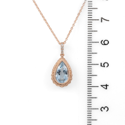 1.30ct Aquamarine and Diamond Pendant - 3