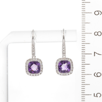 1.72ct Amethyst and Diamond Earrings - 3