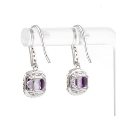 1.72ct Amethyst and Diamond Earrings - 4