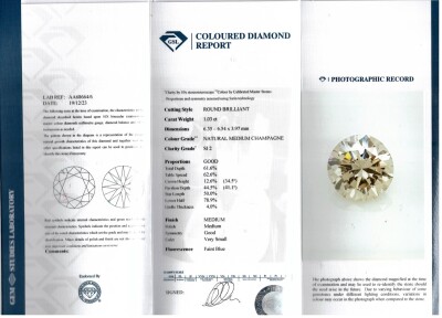 1.03ct Champagne Diamond GSL - 4