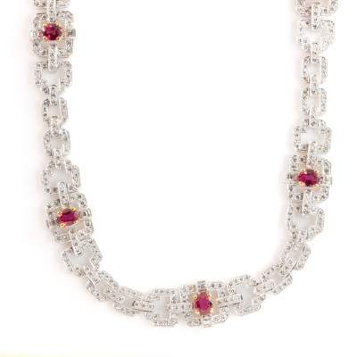 5.10ct Ruby and Diamond Necklace - 8