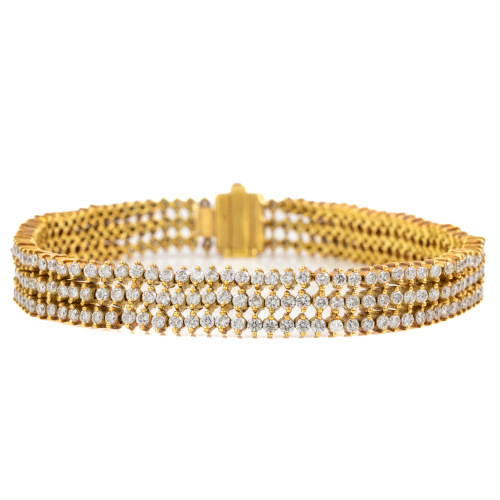 5.61ct Diamond Three-row Bracelet