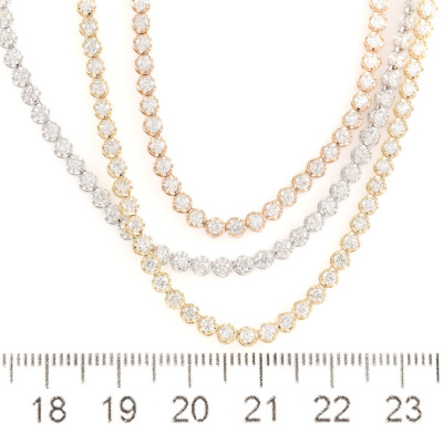 14.97ct Diamond 3 Row Necklace - 2