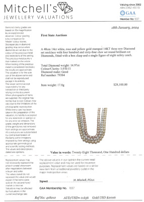 14.97ct Diamond 3 Row Necklace - 4