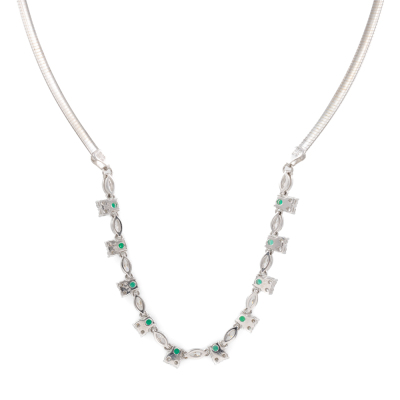 0.77ct Emerald & Diamond Omega Necklace - 5