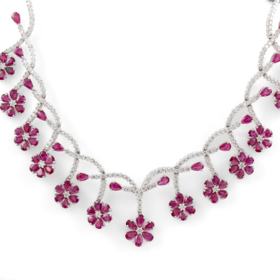 18.45ct Ruby and Diamond Necklace - 2