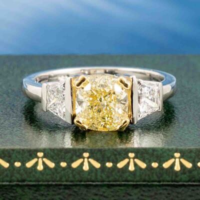 2.01ct Fancy Yellow Diamond Ring GIA P1 - 8
