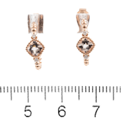 1.04ct Morganite and Diamond Earrings - 2