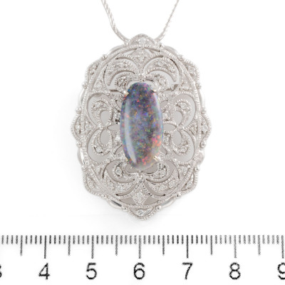 2.95ct Opal and Diamond Pendant/Brooch - 2