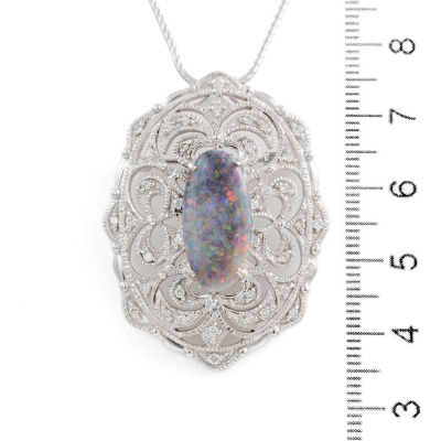 2.95ct Opal and Diamond Pendant/Brooch - 3