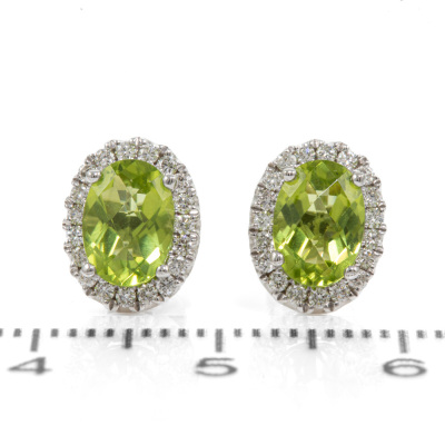 1.88ct Peridot and Diamond Earrings - 2