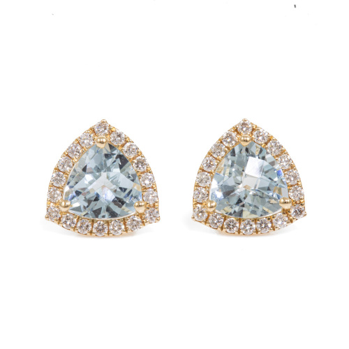 1.44ct Aquamarine and Diamond Earrings