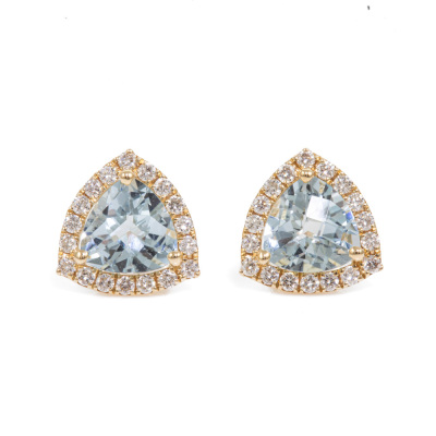 1.44ct Aquamarine and Diamond Earrings