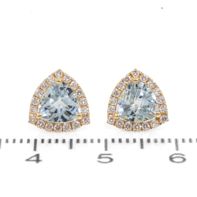 1.44ct Aquamarine and Diamond Earrings - 2