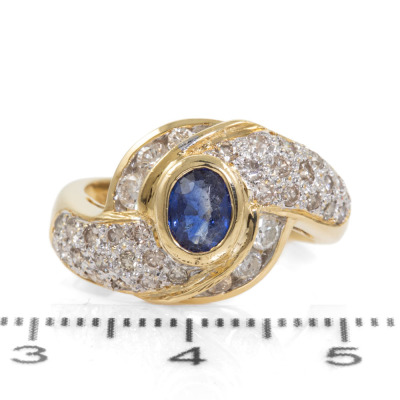 0.50ct Sapphire and Diamond Ring - 2