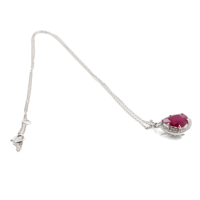 3.20ct Burmese Ruby and Diamond Pendant - 7