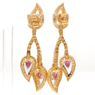1.98ct Ruby and Diamond Earrings - 3