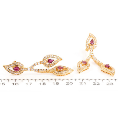 1.98ct Ruby and Diamond Earrings - 5