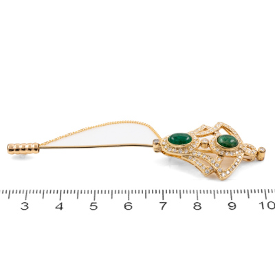 1.20ct Emerald and Diamond Brooch - 2