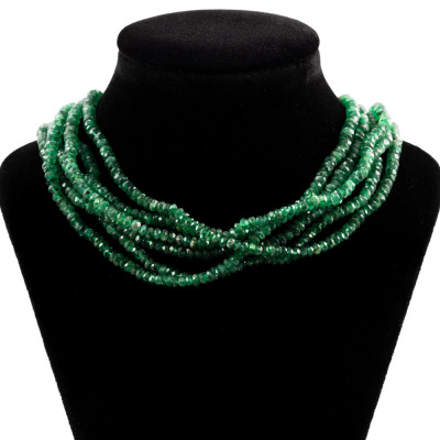 Six-row Emerald Bead Necklace