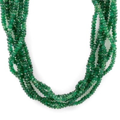 Six-row Emerald Bead Necklace - 2