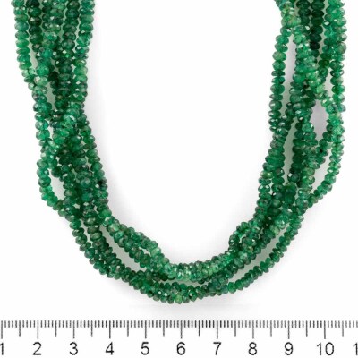 Six-row Emerald Bead Necklace - 3