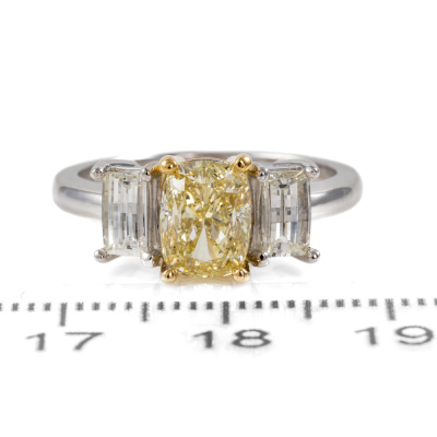 1.52ct Fancy Yellow Diamond Ring GIA SI2 - 2